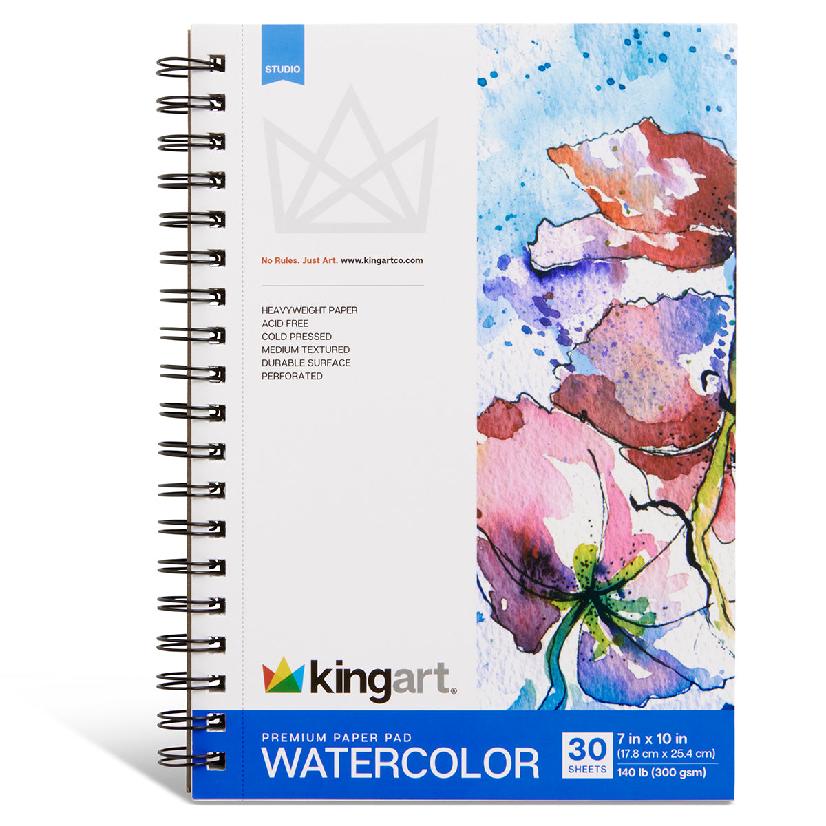 Watercolor Paper - Side Spiral - 7” x 10” - 30 Sheets