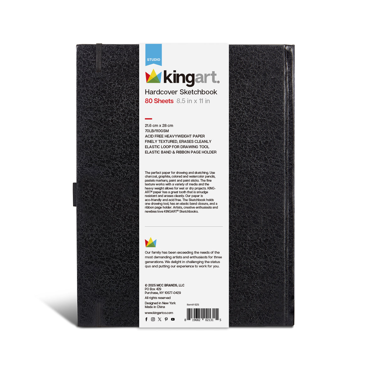 Hardcover Sketchbook - 8.5” x 11" - 80 Sheets