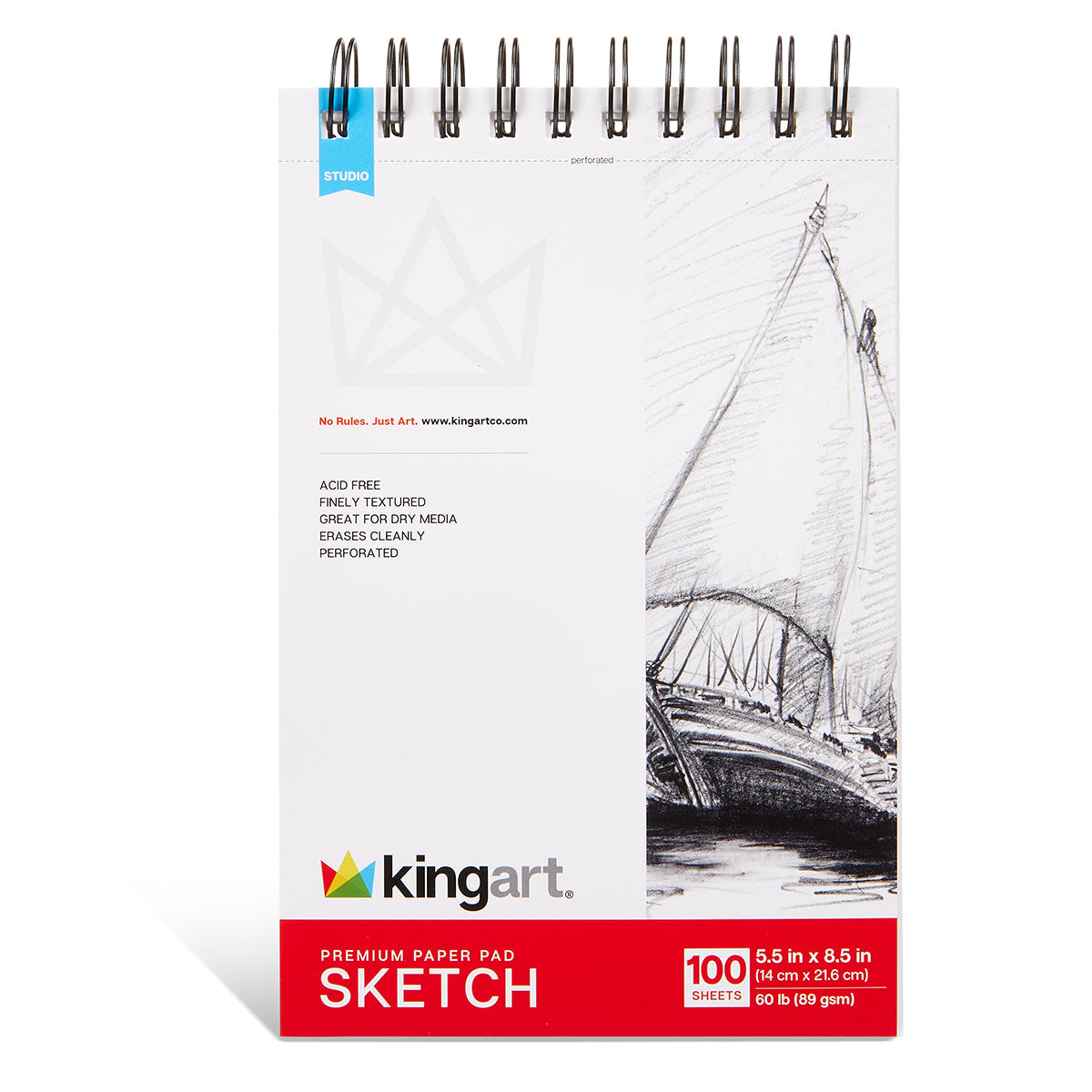 Sketch Paper - Top Spiral - 5.5” x 8.5” - 100 Sheets