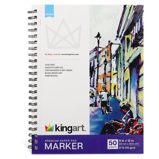 Marker Paper - Side Spiral - 9” x 12“ - 50 Sheets