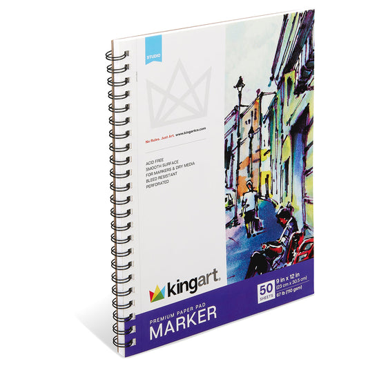 Marker Paper - Side Spiral - 9” x 12“ - 50 Sheets