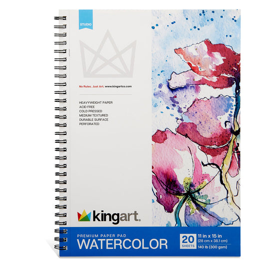 Watercolor Paper - Side Spiral - 11” x 15” - 20 Sheets