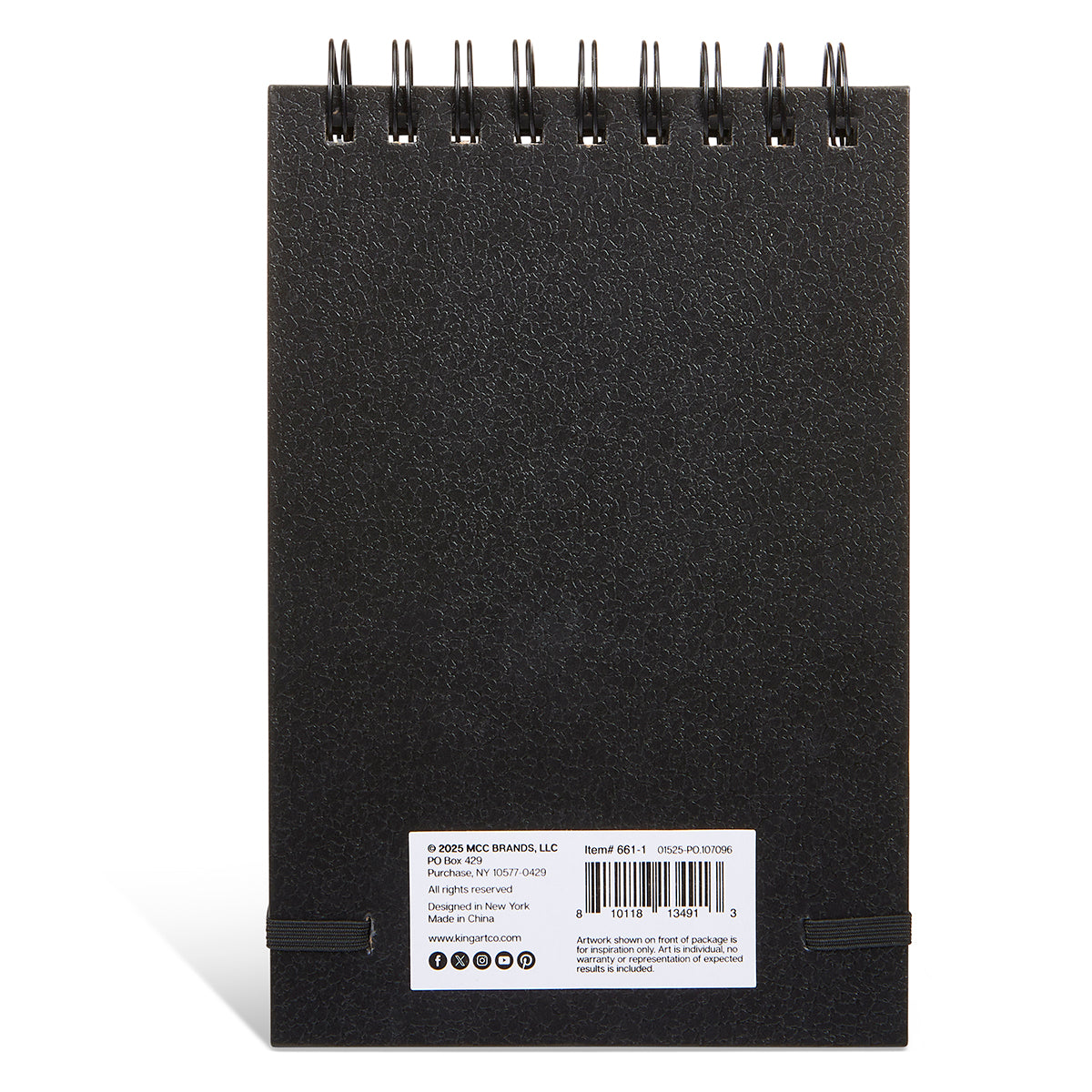 Black Drawing Paper - Top Spiral - 5” x 7.5” - 75 Sheets