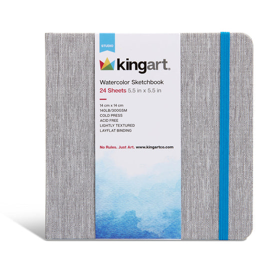 Hardcover Watercolor Paper Sketchbook 5.5” x 5.5” - 24 Pages