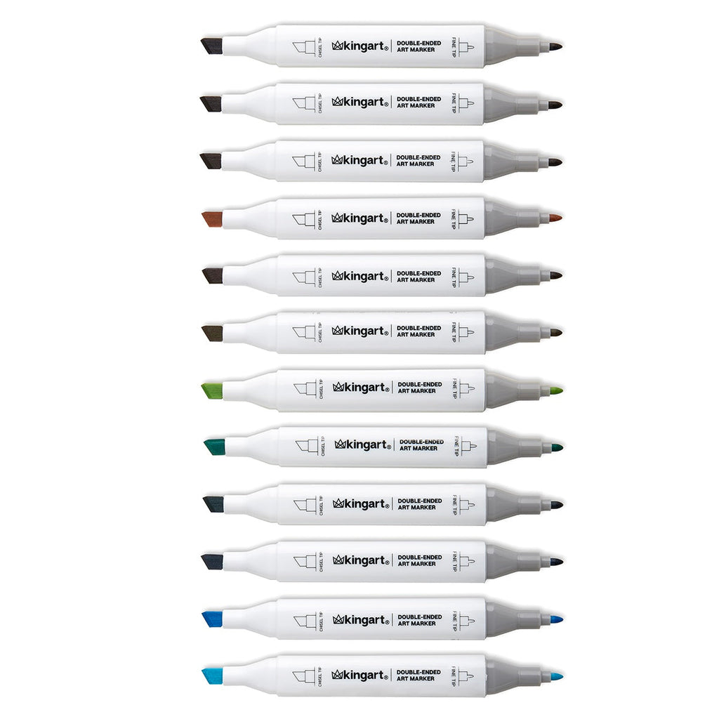 PRO Double-Ended Alcohol Markers - 12 Landscape Colors