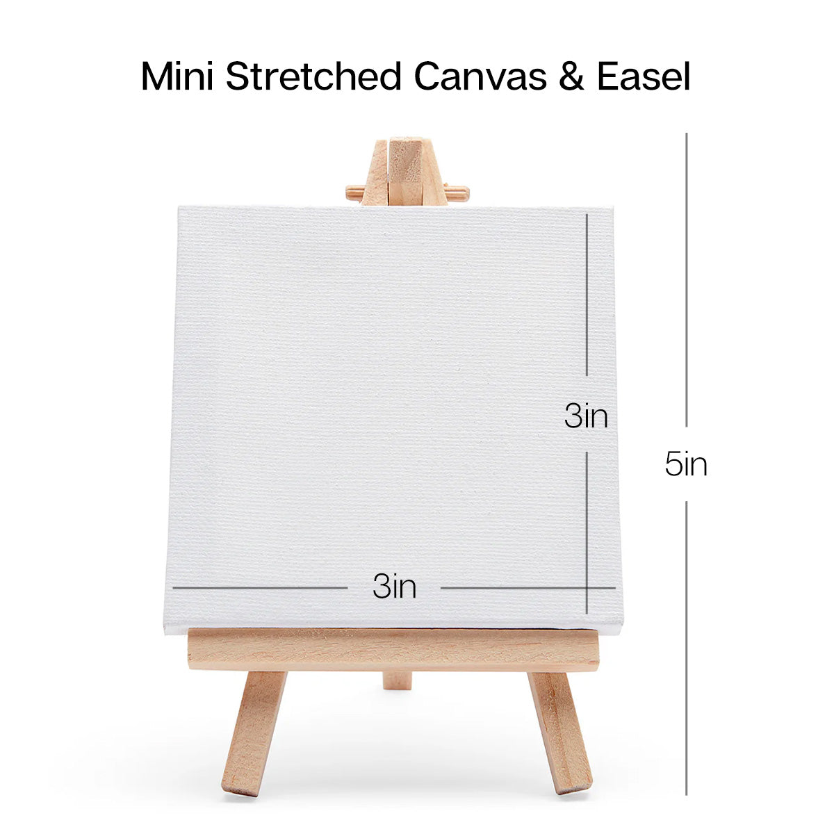 Mini Easel & Canvas Set, 3” x 3”, 8 pc