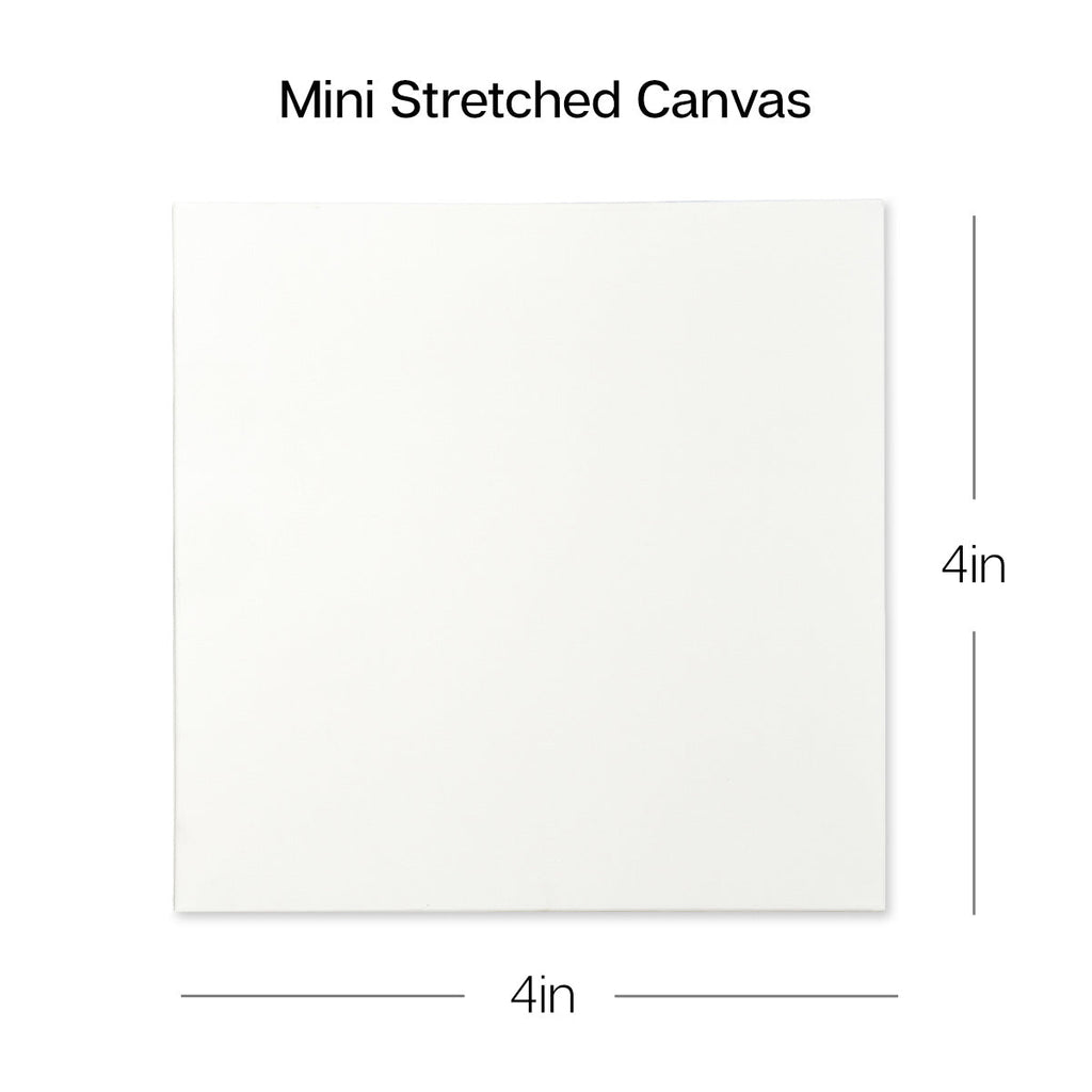 Mini Easel & Canvas Set 4” x 4”, 8 pc