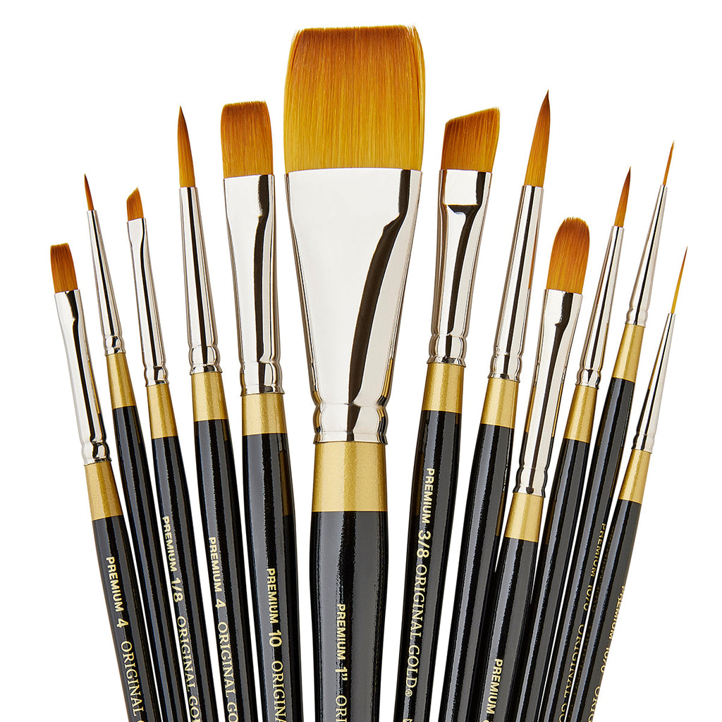Original Gold® Golden Taklon Brush Set 12 pc