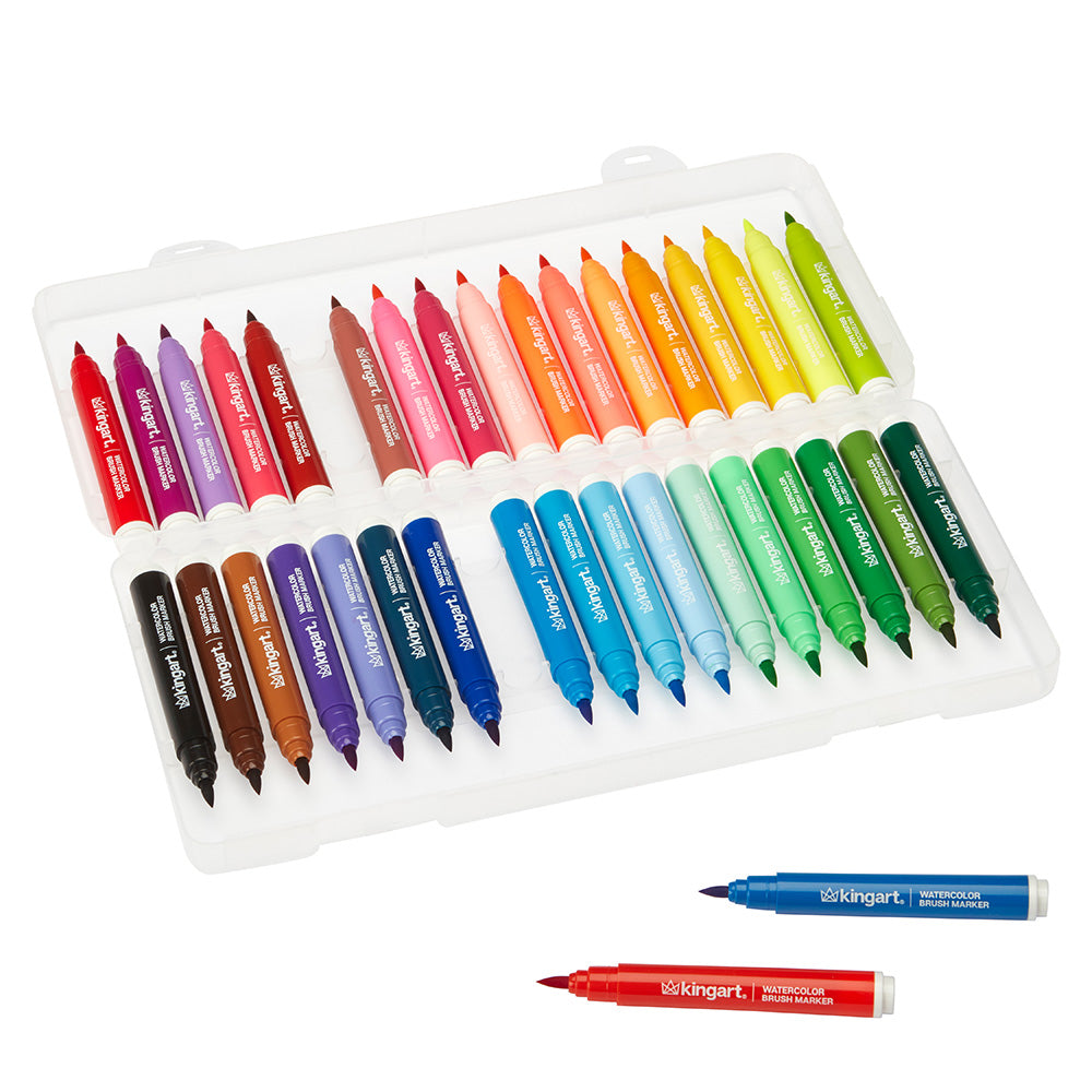 Coloring Soft Tip Brush Markers - Water-Based Ink - 36 Colors