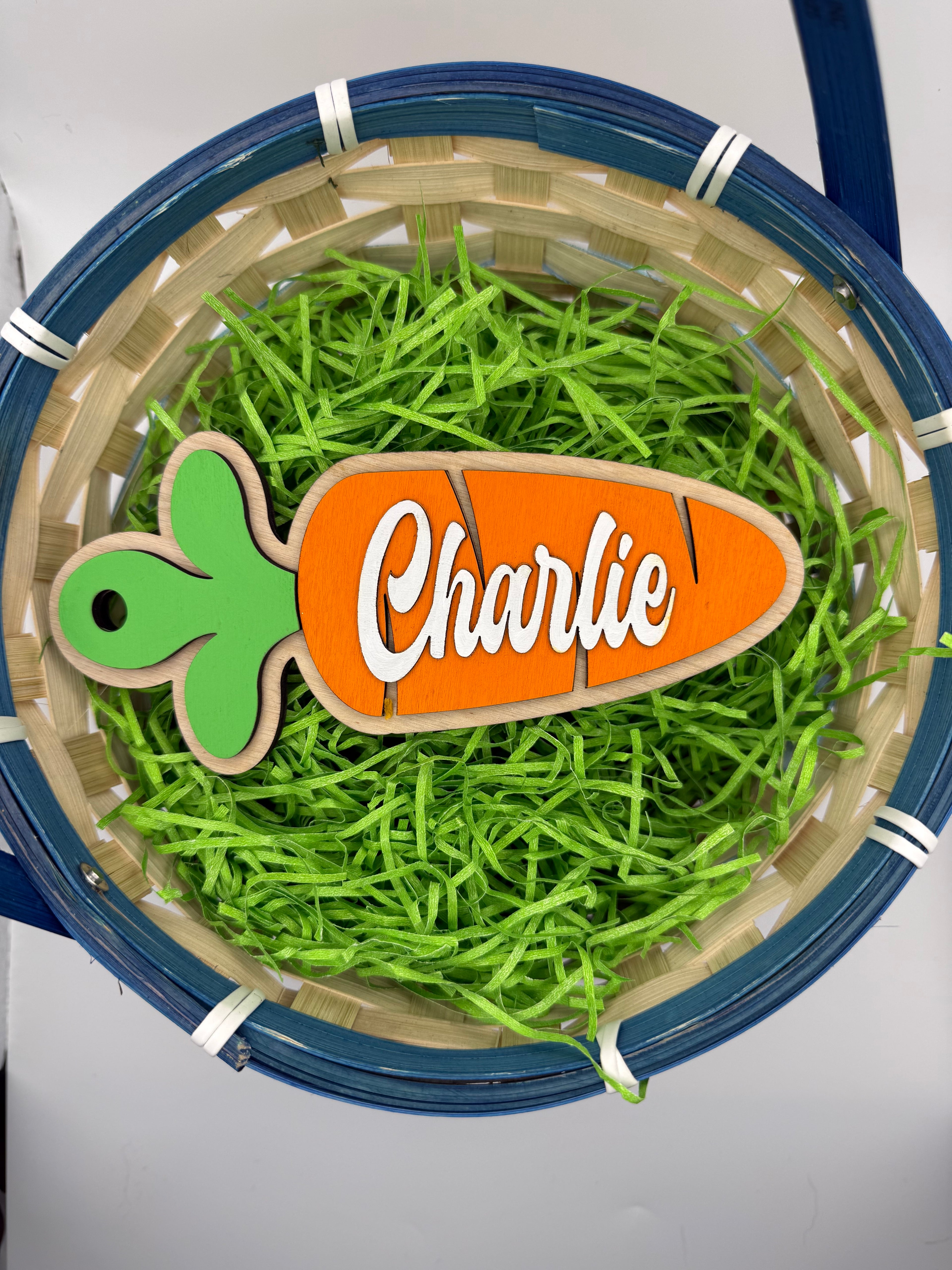 Personalized Easter Basket Name Tags - Carrot