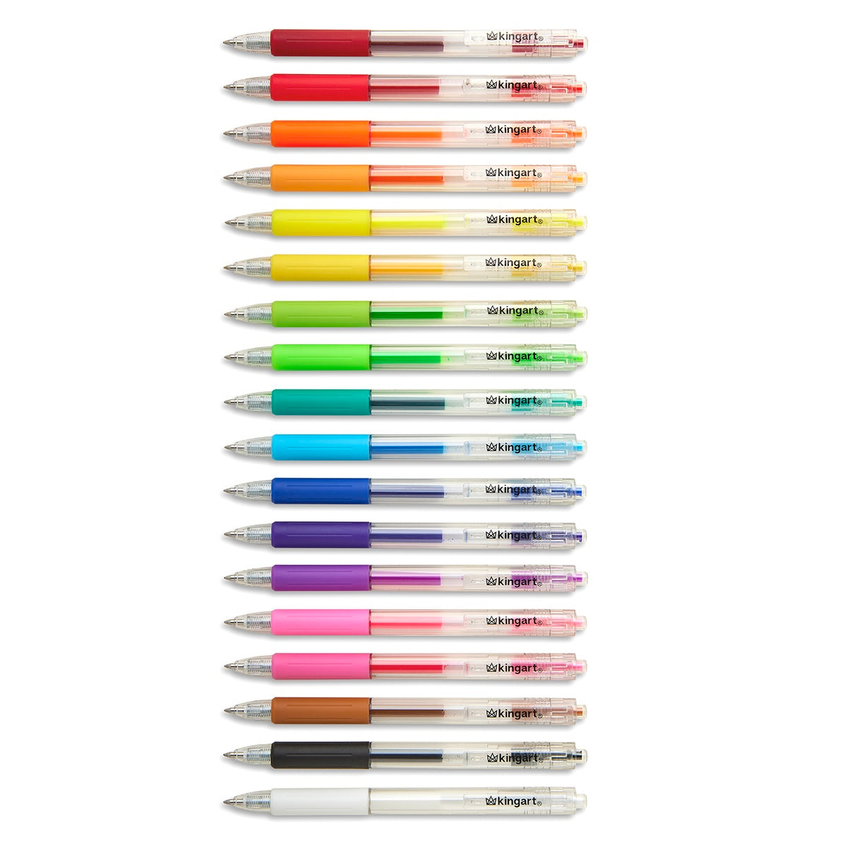 Retractable Gel Pens - Comfort Grip - Bullet Tip - 18 Colors