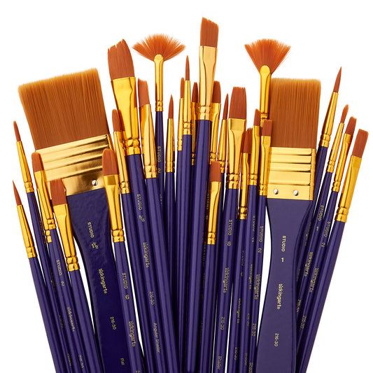 Studio Golden Nylon Brush Set - 30 Pieces