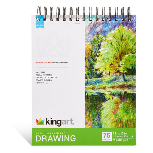 Drawing Paper Pad - Top Spiral - 8” x 10” - 75 Sheets