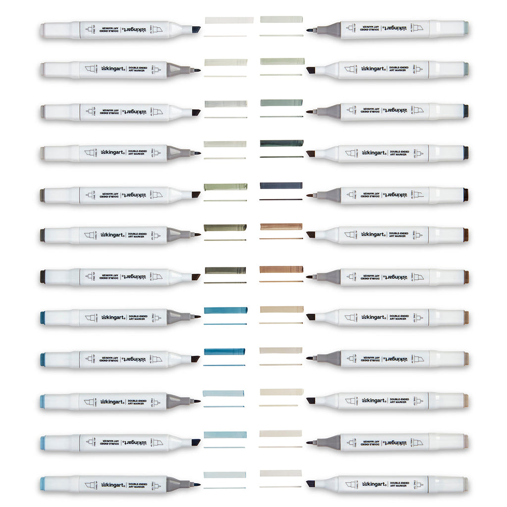 PRO Double-Ended Alcohol Markers - 24 Gray Tone Colors