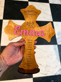 Personalized Baptism Cross – Wooden Keepsake