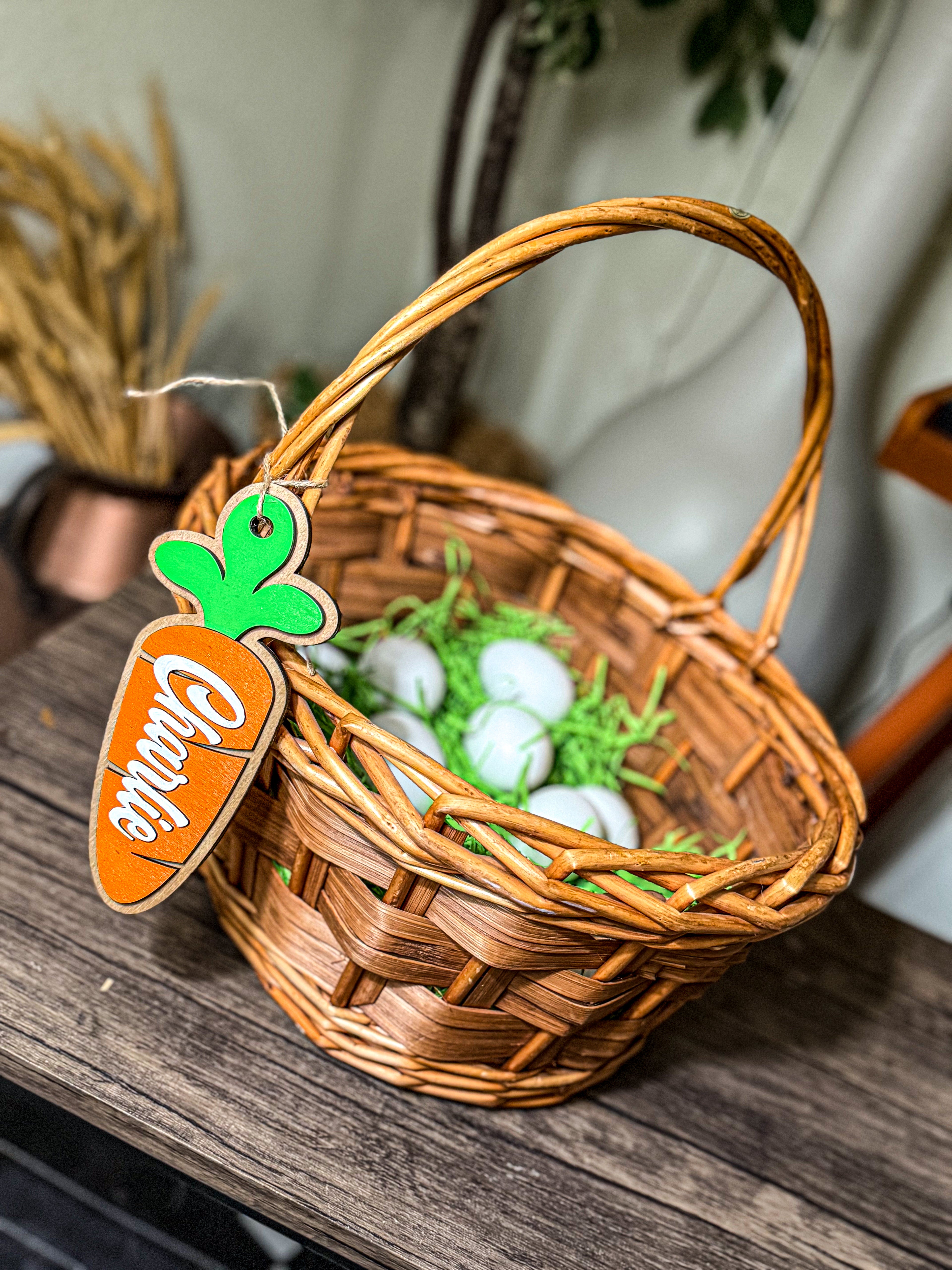 Personalized Easter Basket Name Tags - Carrot