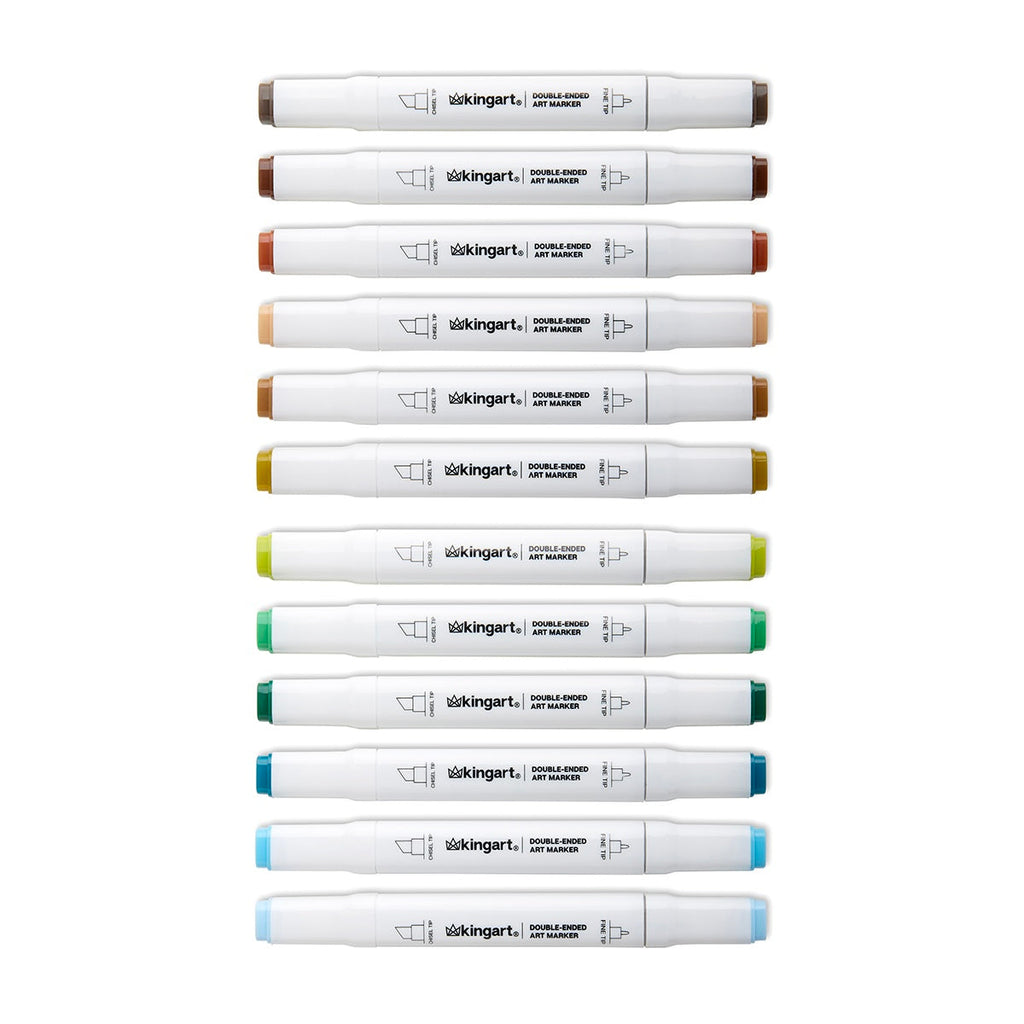 PRO Double-Ended Alcohol Markers - 12 Landscape Colors