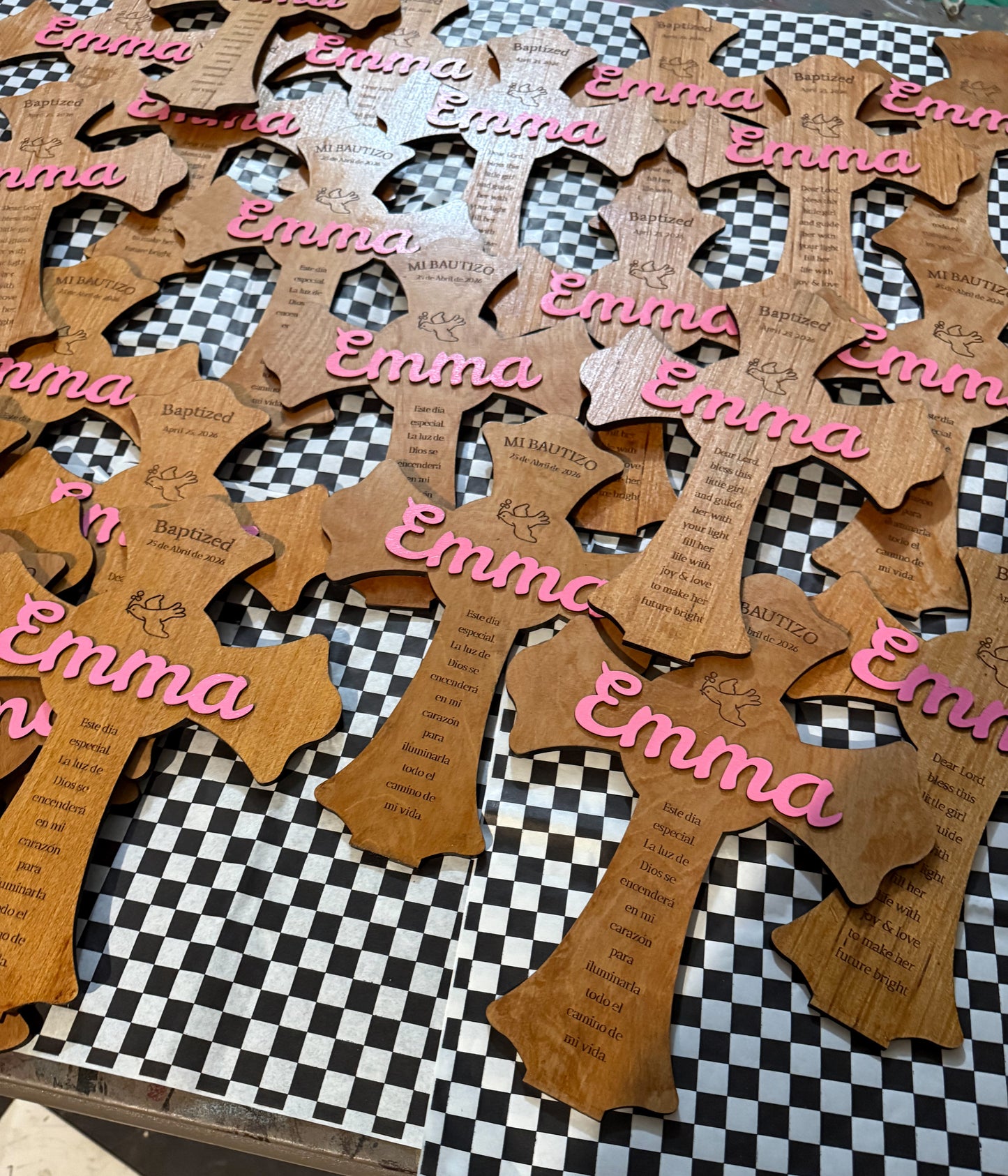 Personalized Baptism Cross – Wooden Keepsake