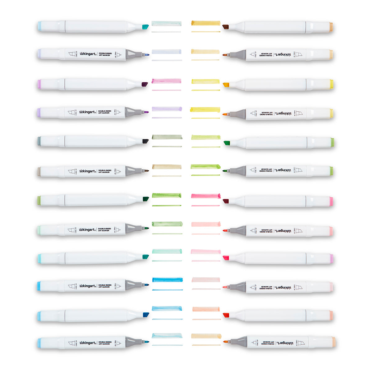 Double-Ended Alcohol Markers - 24 Pastel Colors