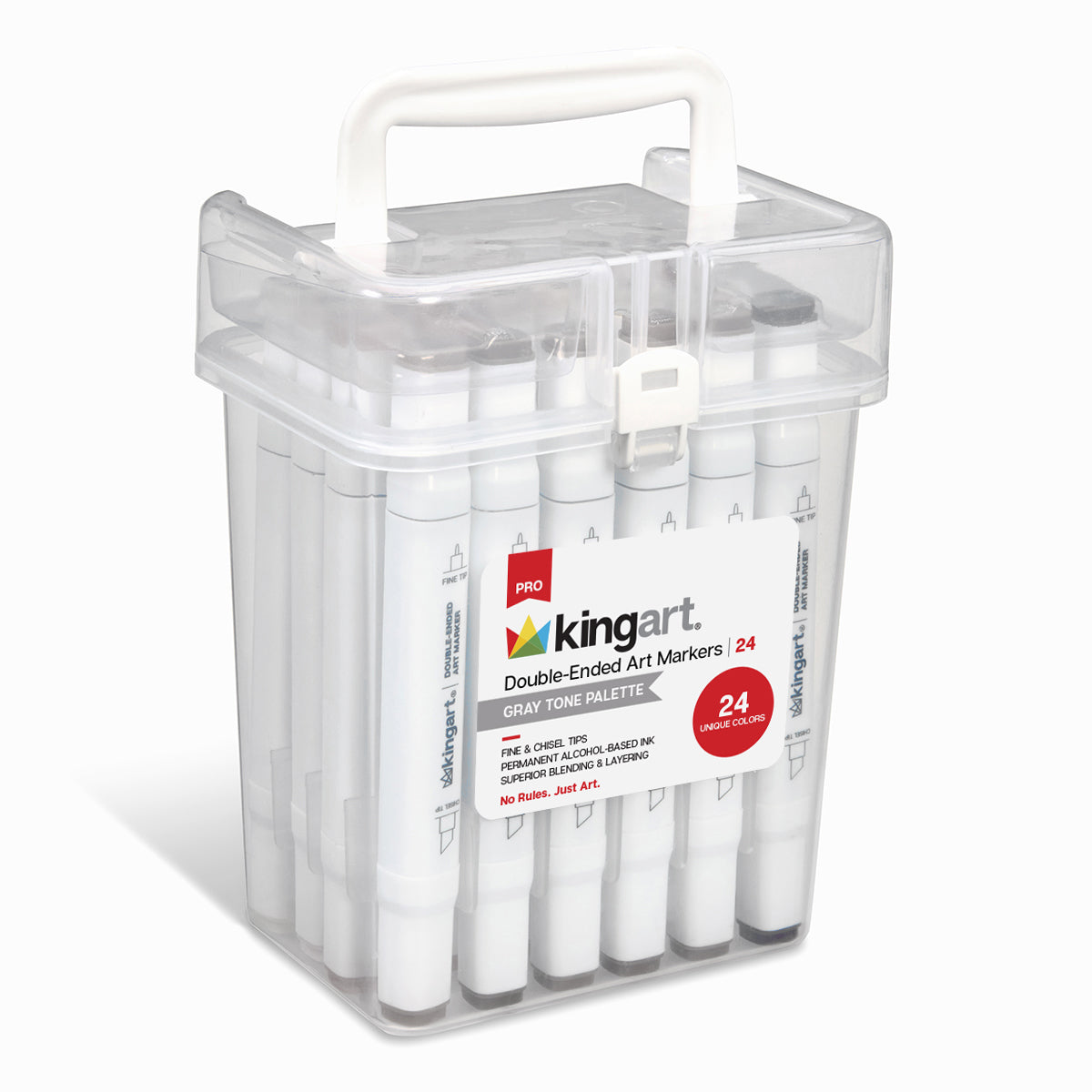 Double-Ended Alcohol Markers - 24 Gray Tone Colors