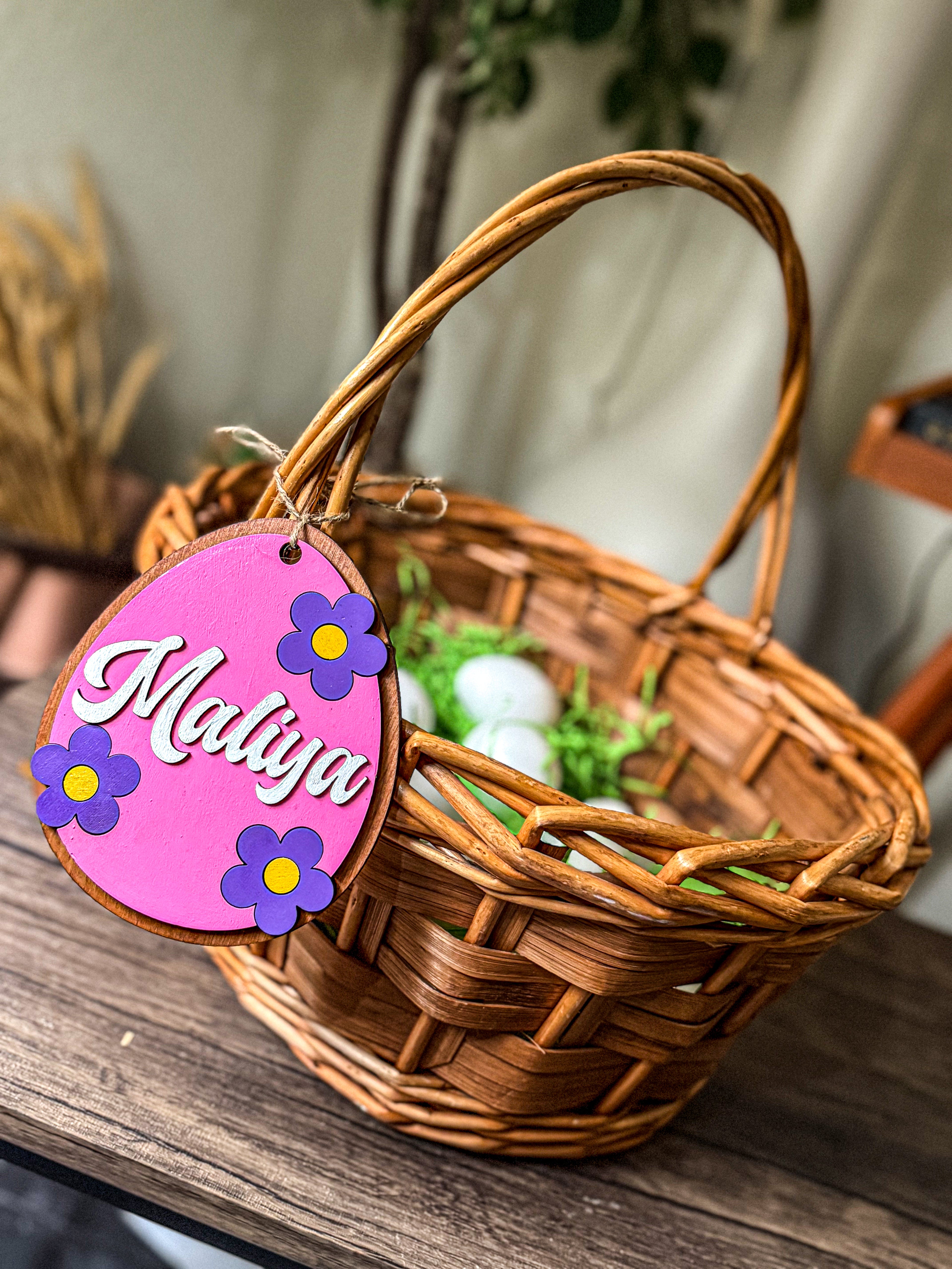 Personalized Easter Basket Name Tags -Egg