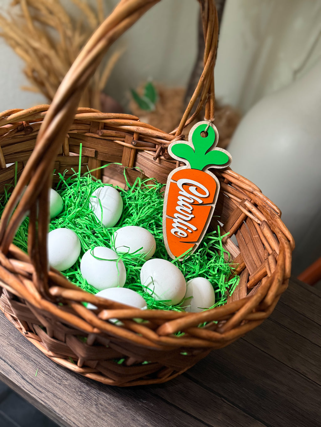 Personalized Easter Basket Name Tags - Carrot