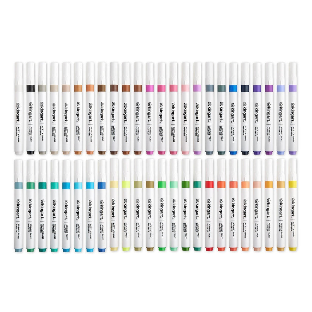 Acrylic Paint Markers Set – 48 Colors, 2mm Bullet Tip, Water-Based, Multi-Surface
