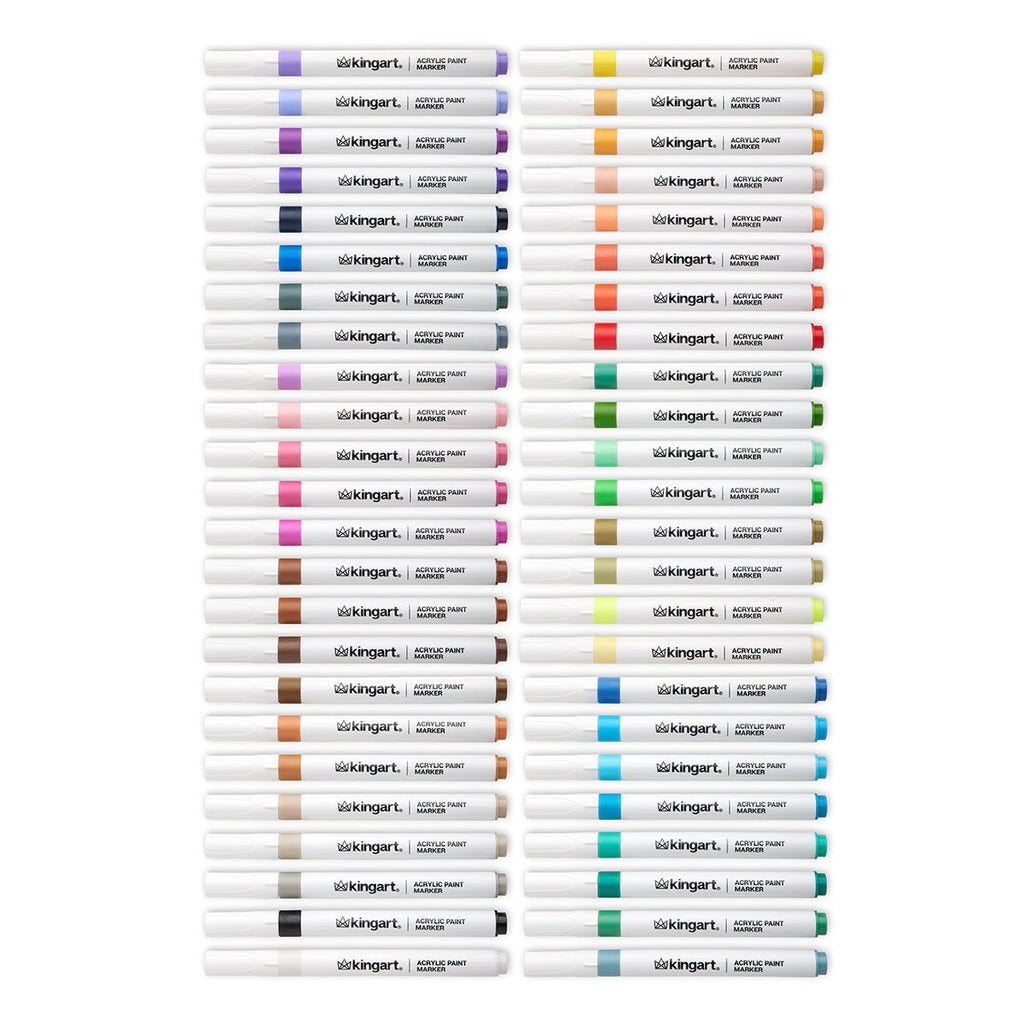 Acrylic Paint Markers Set – 48 Colors, 2mm Bullet Tip, Water-Based, Multi-Surface