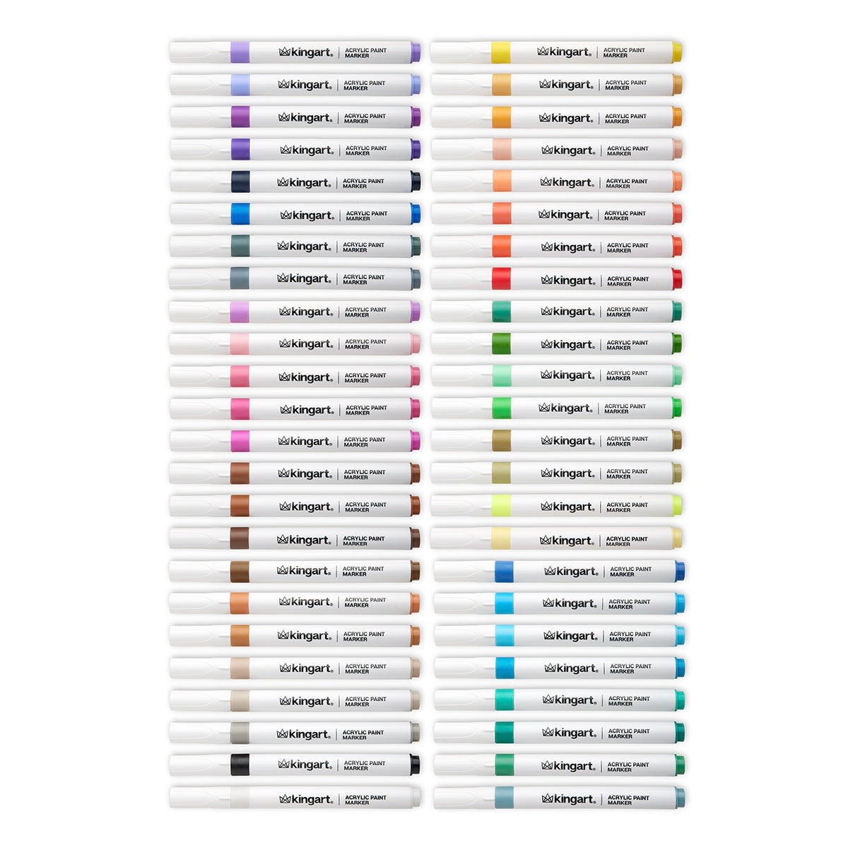 Acrylic Paint Markers Set – 48 Colors, 2mm Bullet Tip, Water-Based, Multi-Surface