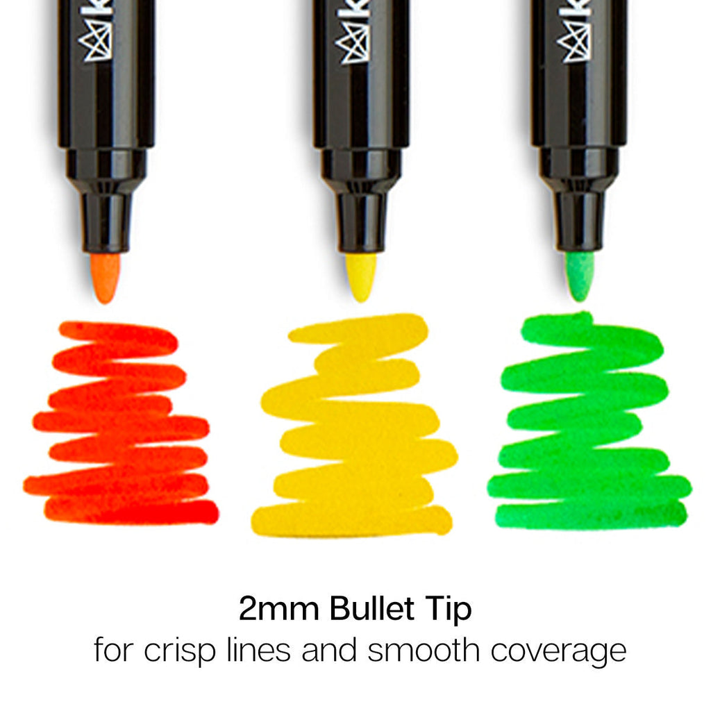 PRO Acrylic Paint Markers - 2mm Bullet Tip - 12 Floral Colors