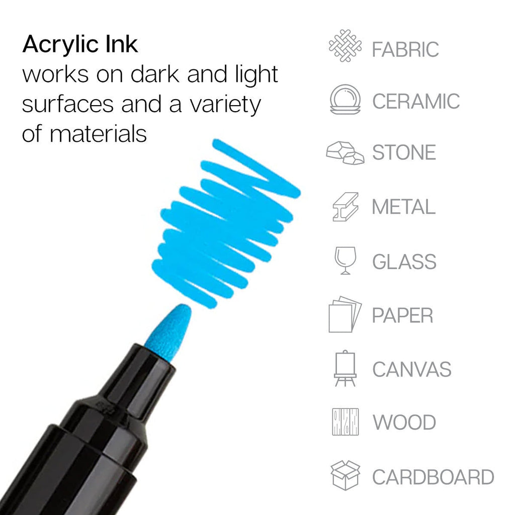 PRO Acrylic Paint Markers - 2mm Bullet Tip - 12 Floral Colors