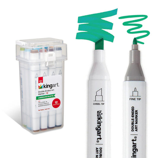 Double-Ended Alcohol Markers - 12 Landscape Colors