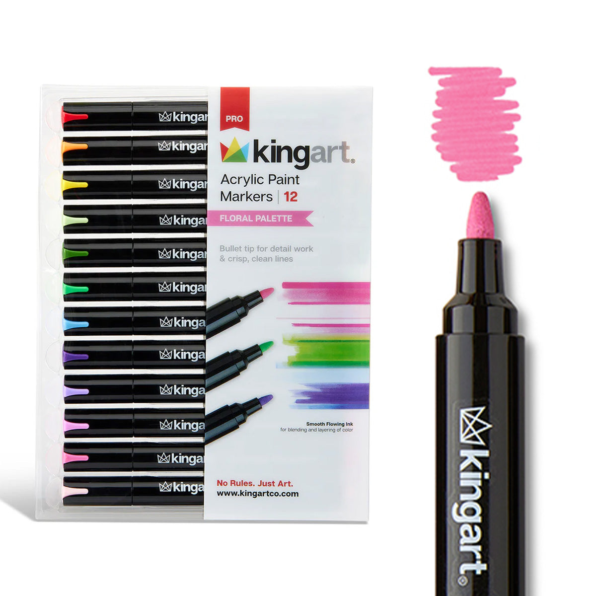 PRO Acrylic Paint Markers - 2mm Bullet Tip - 12 Floral Colors
