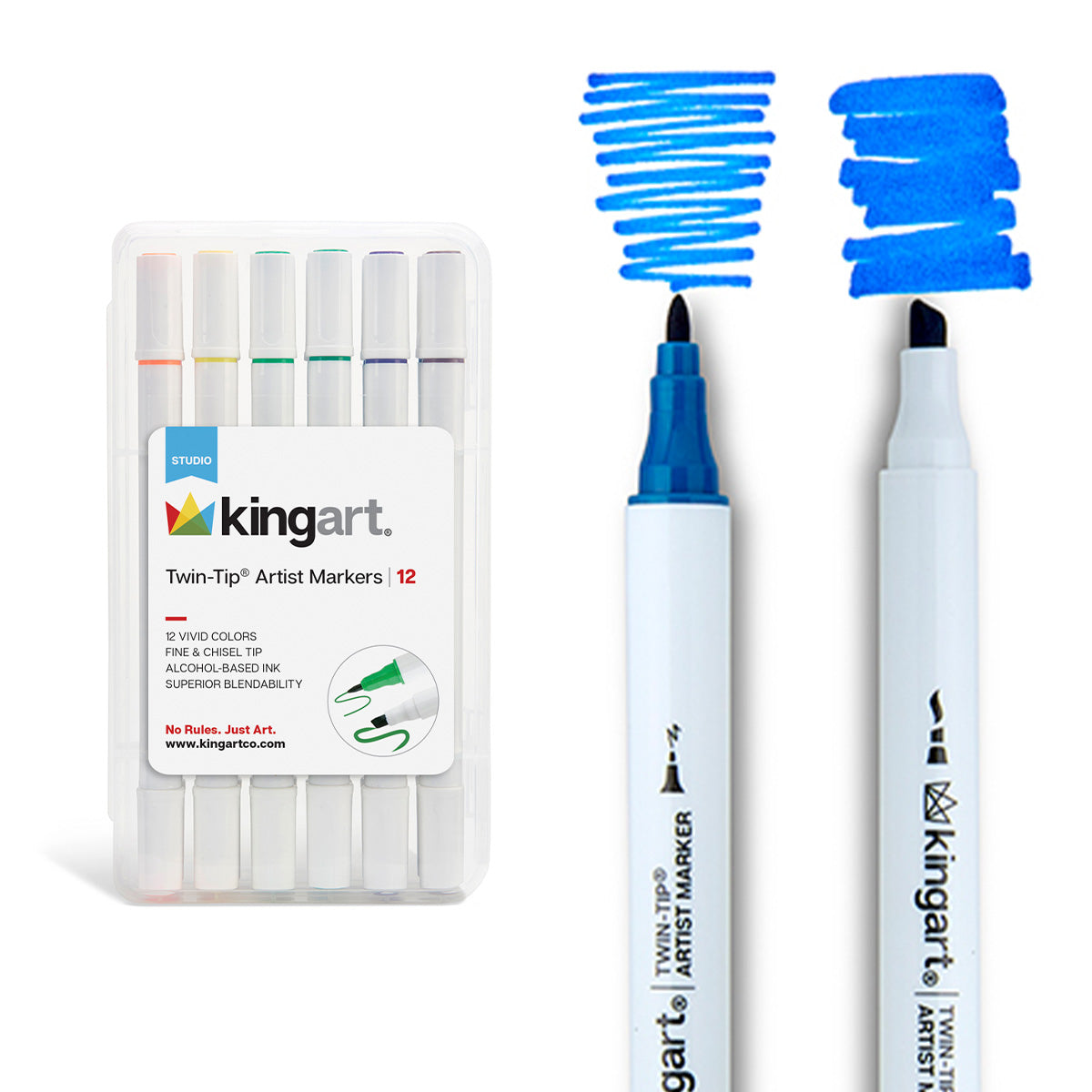 Twin-Tip™ Chisel & Fine Alcohol Markers - 12 Colors