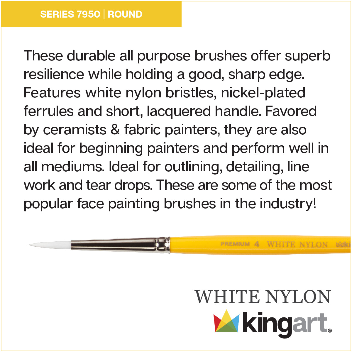 White Nylon 7950 Round Set, 8 pc