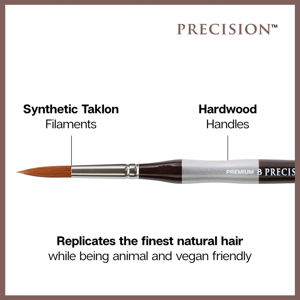 Precision™ Amber Taklon Comfort Handle Brush Set - 12 pc