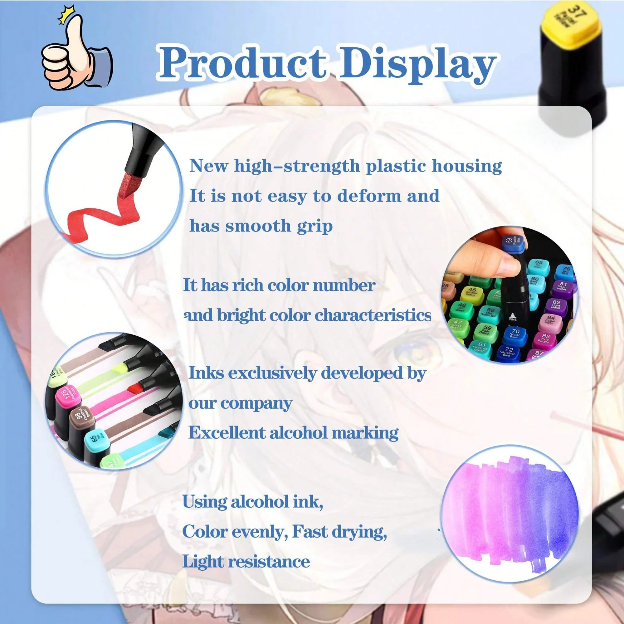 Dual Tip Alcohol Markers — 24/36/48/60/80/120/168/262 Color Sets | Permanent Art Sketch Markers for Illustration & School Supplies