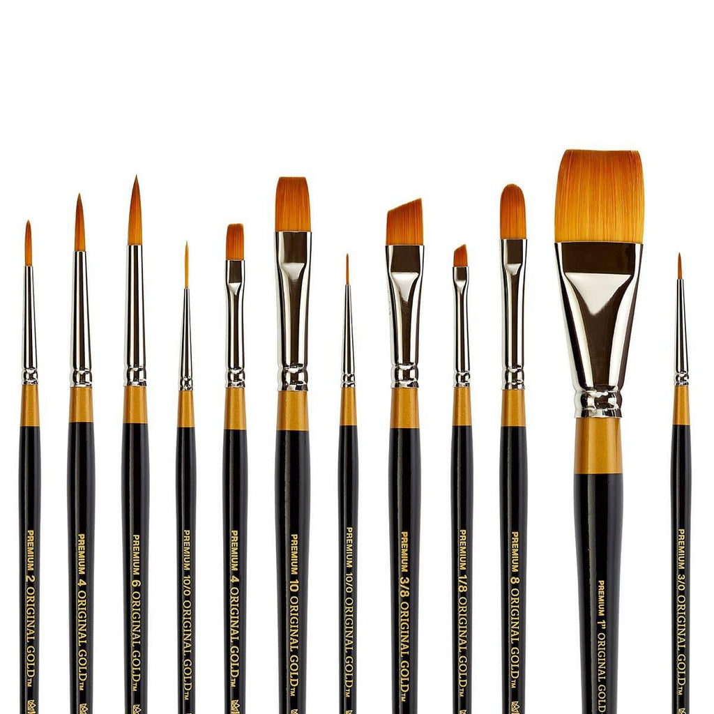Original Gold® Golden Taklon Brush Set 12 pc