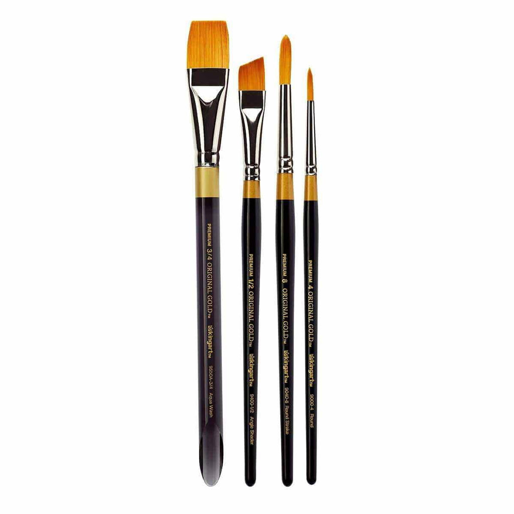Original Gold® Golden Taklon Brush Set 4 pc
