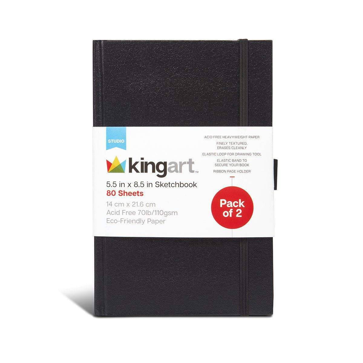 Hardcover Sketchbook 5.5” x 8.5” (2 Pack, 80 Sheets Each)