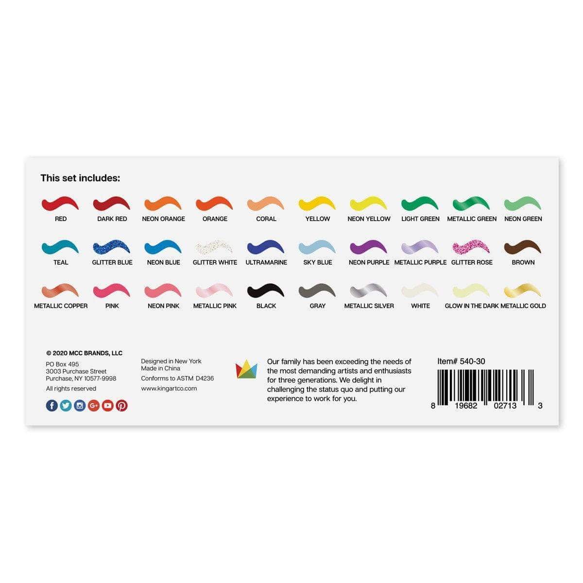 Fabric Paint - 30 Colors