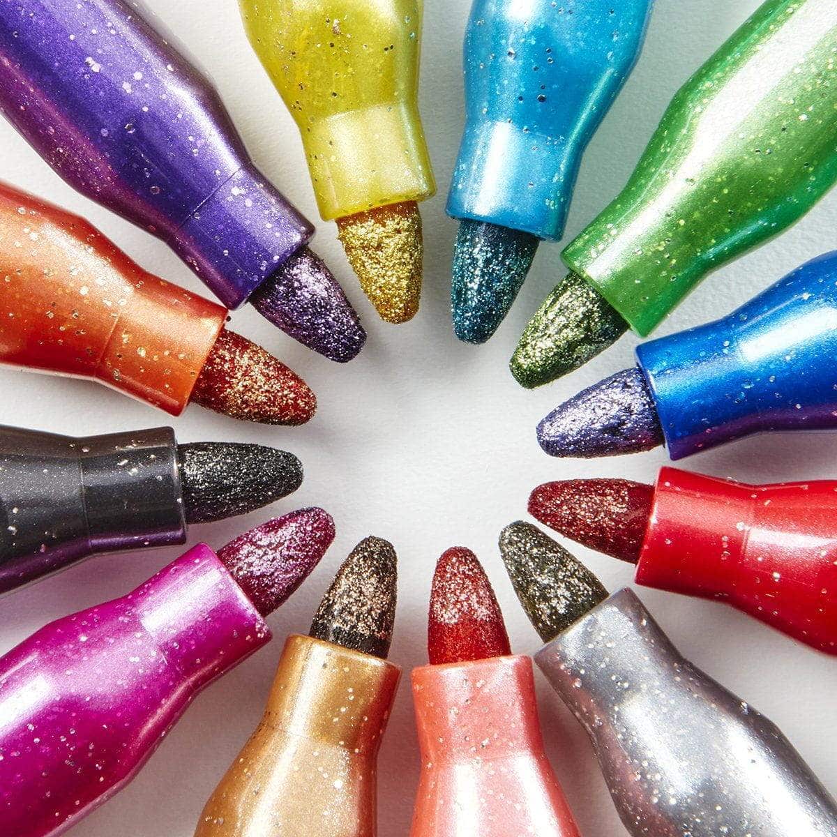 Sparkling Glitter Markers - Fine Tip - 12 Colors