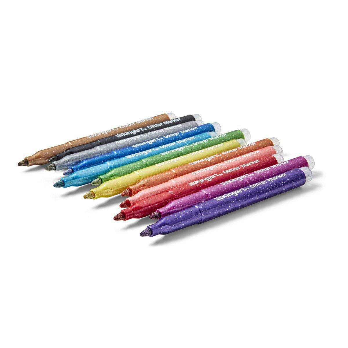 Sparkling Glitter Markers - Fine Tip - 12 Colors
