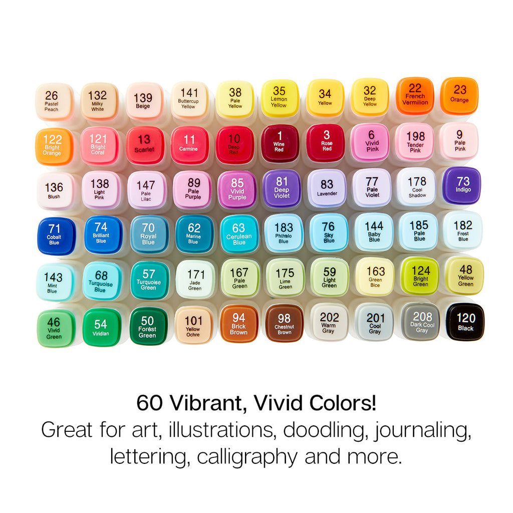 PRO Double-Ended Alcohol Markers - 60 Colors