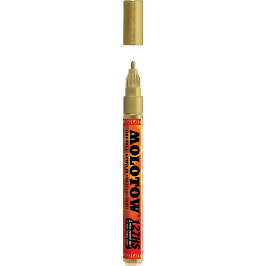 Molotow One4All Acrylic Paint Marker - Metallic Gold - 2mm Bullet Tip